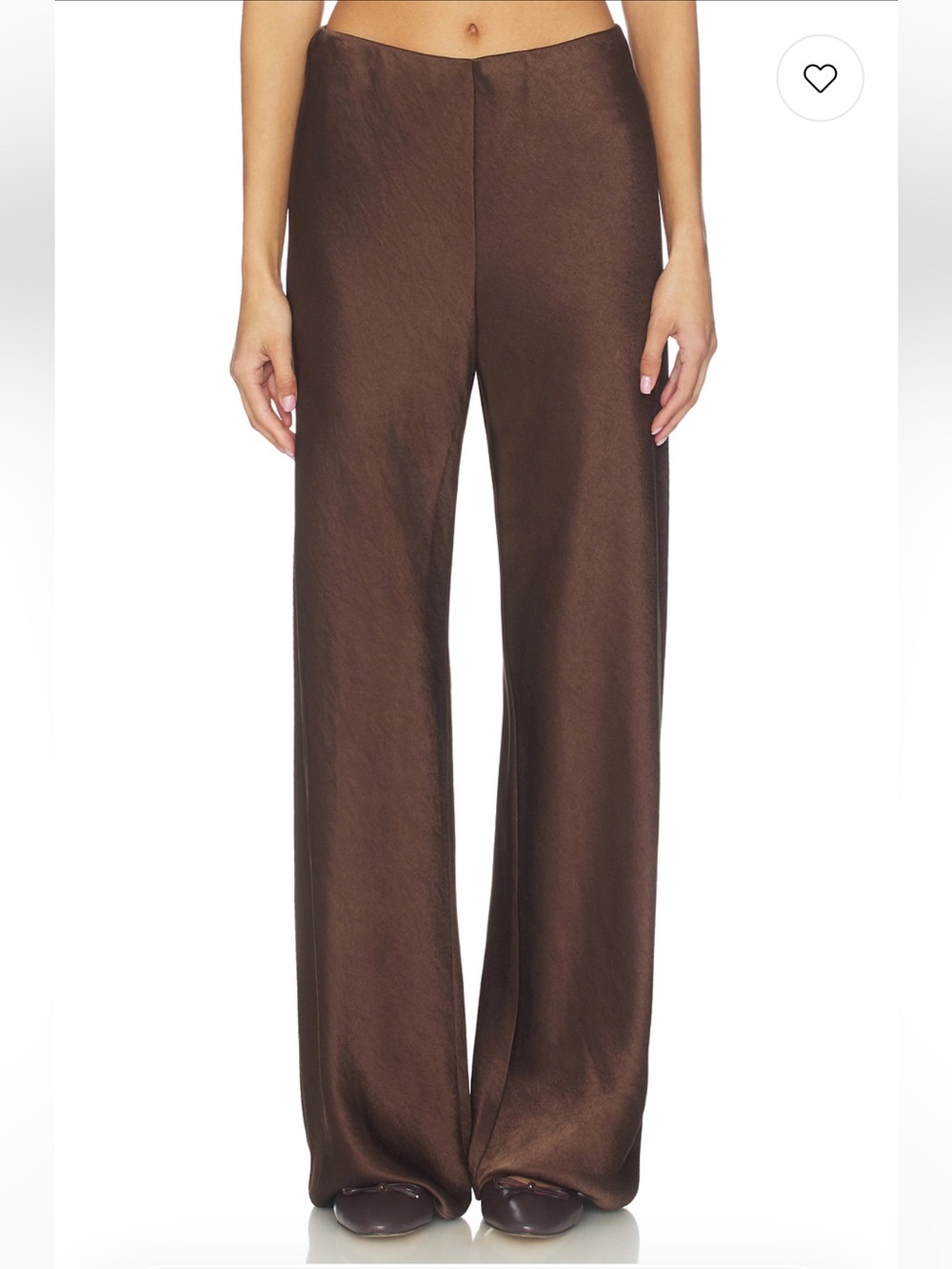Vince Wide-Leg Satin Pants in Dark Brown